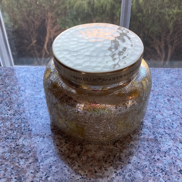 Anthropologie Other - Anthropologie Capri Blue Spiced Cider Silver Gold Glass Candle